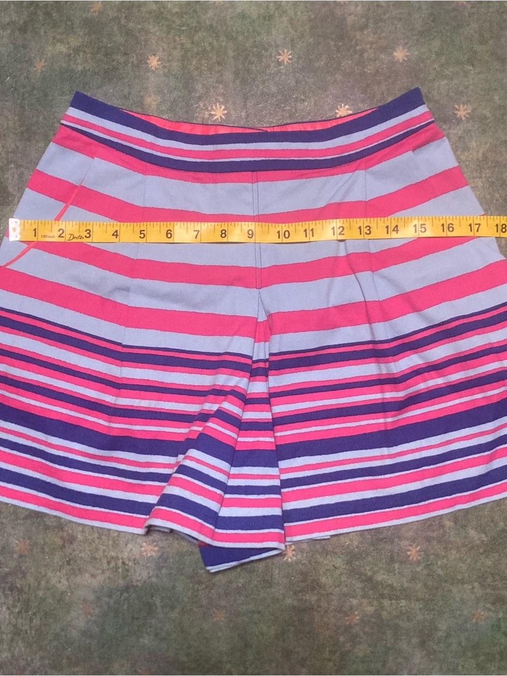 Nanette Lepore Striped A-Line Shorts Sz 4 High Waist Pleats Skirt Silhouette USA - Picture 5 of 12